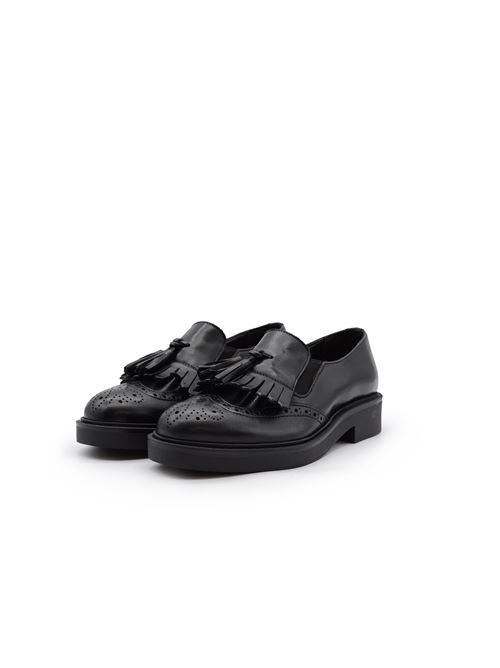 ACCOLLATA NAPPA E FRANGIA NERO ZANFRINI | D 603/HPBLK
